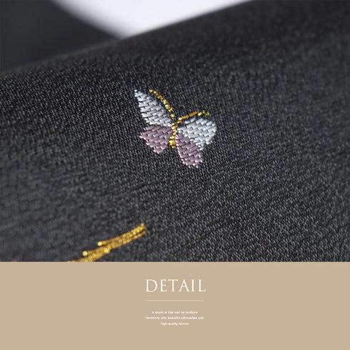 名古屋帯 リサイクル 帯丈369.5cm 六通 メルヘン ブラック Mサイズ ポリエステル Sランク お洒落 カジュアル