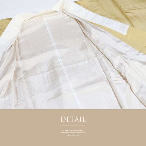 長襦袢 リサイクル 長襦袢 身丈122cm 裄62cm 袷 袖裏色違い イエロー SSサイズ 正絹 Sランク