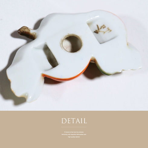 帯留め アンティーク 作家物 香山作 Aランク 陶器 柿 ET-510