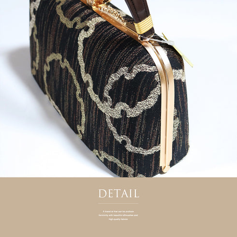 草履・バッグセット リサイクル カジュアル ブラウン 正絹 未使用品 雪輪柄