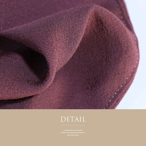 色無地 リサイクル 身丈158.3cm 裄65.8cm 袷 パープル Mサイズ セミフォーマル 落款 一つ紋 しつけ糸 正絹 広衿 地紋なし Sランク