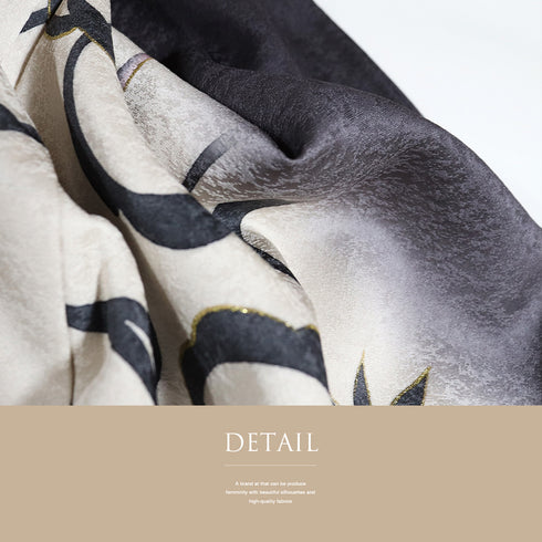 リサイクル 身丈165cm 裄65.5cm 袷 金彩 花唐草模様 ネイビー Lサイズ お洒落 セミフォーマル 正絹 広衿 Sランク