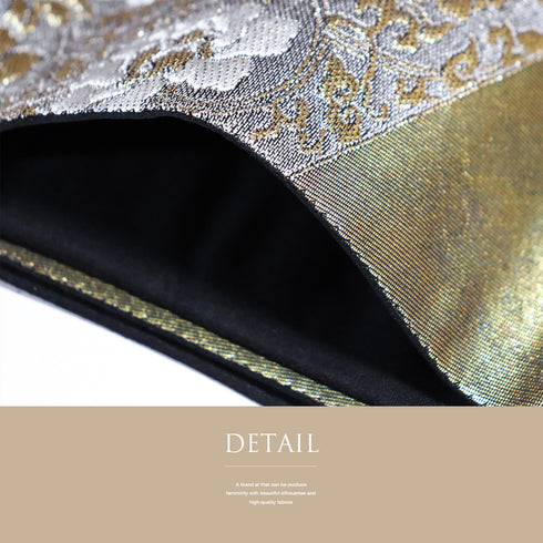 袋帯 リサイクル 帯丈436cm 六通 裂取り文 ゴールド Mサイズ 正絹 Sランク フォーマル セミフォーマル