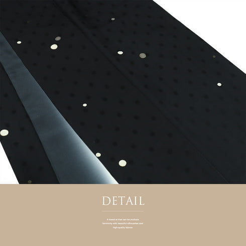 小紋 リサイクル 身丈166cm 裄71.2cm 袷 水玉柄 地紋 箔 ブラック LLサイズ お洒落 カジュアル 正絹 広衿 Sランク