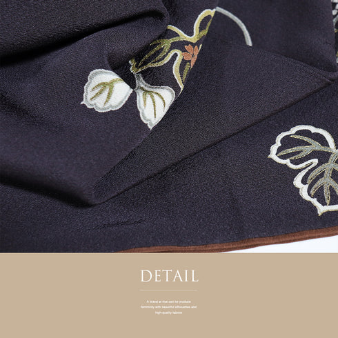 小紋 リサイクル 身丈158.7cm 裄63cm 袷 瓢箪柄 パープル Mサイズ お洒落 正絹 広衿 Sランク