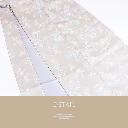 小紋 リサイクル 身丈158.5cm 裄63cm 袷 小花柄 地紋 グレー Mサイズ お洒落 しつけ糸 正絹 広衿 Aランク