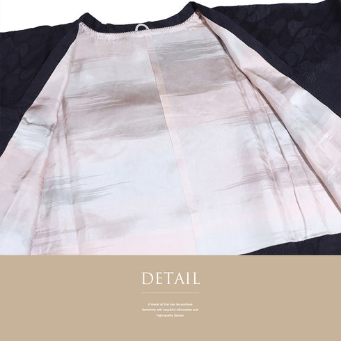 道行コート リサイクル 身丈86.7cm 裄65.6cm 袷 ふくれ織り ショール付き パープル Mサイズ お洒落 しつけ糸 正絹 Sランク