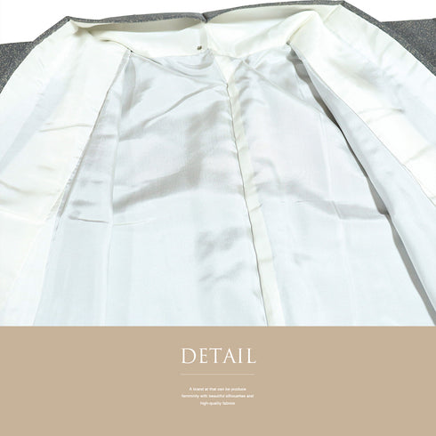 付下げ リサイクル 身丈159.5cm 裄66.4cm 袷 ゆったりサイズ 色紙模様 花柄 刺繍 箔加工 グレー Mサイズ セミフォーマル お洒落 しつけ糸 正絹 広衿 Sランク