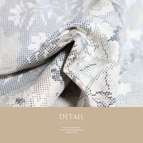 紬 リサイクル 身丈152.3cm 裄62.8cm 袷 デザイン菱模様 草花柄 グレー Sサイズ お洒落 カジュアル 正絹 広衿 Aランク