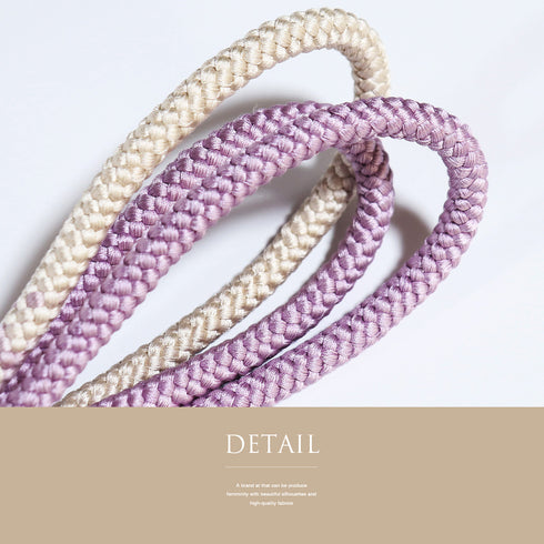 帯締め・帯揚げセット リサイクル 丸組紐 ちりめん 多色 正絹 新品・未使用品 雪輪に楓柄 地紋 ぼかし