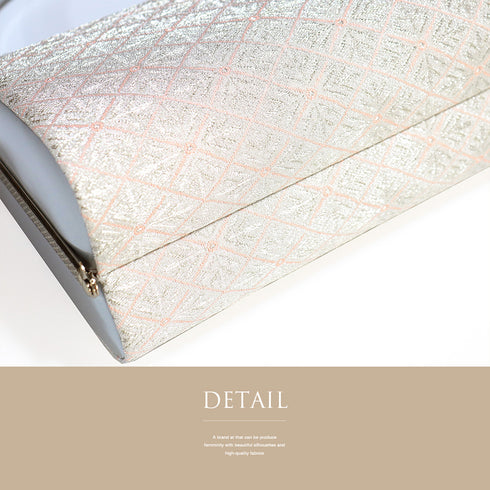 草履・バッグセット お洒落 ピンク 正絹 未使用品 有職菱 草履サイズ23.5㎝