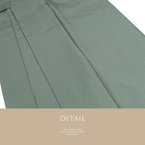 色無地 リサイクル 身丈155cm 裄68.4cm 袷 グリーン Sサイズ セミフォーマル 一つ紋 しつけ糸 正絹 広衿 Sランク