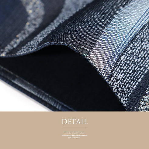 袋帯 リサイクル 帯丈430cm 全通 藍染和紙織 流水柄 ネイビー Sサイズ 正絹 Sランク お洒落