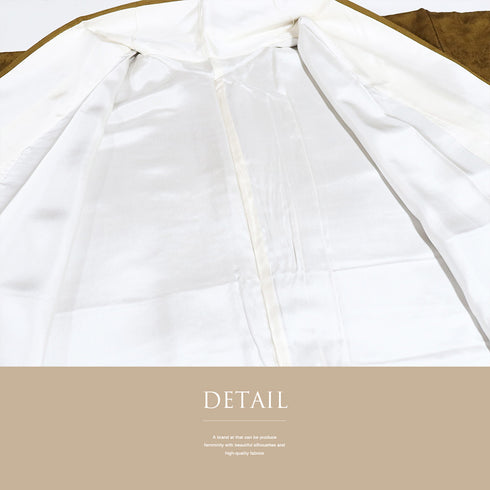 訪問着 リサイクル 身丈159cm 裄65.8cm 袷 斜めぼかし柄 利男 ブラウン Mサイズ お洒落 セミフォーマル 落款 しつけ糸 正絹 広衿 Sランク