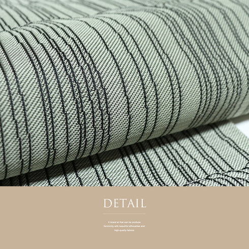 袋名古屋帯 リサイクル 帯丈372cm 全通 幾何学模様 グリーン Mサイズ ポリエステル Sランク カジュアル お洒落