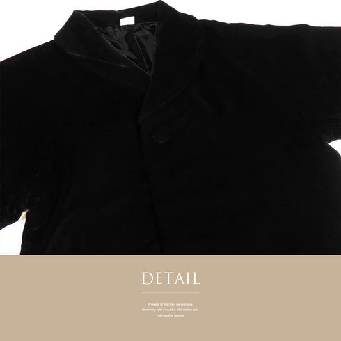 コート リサイクル 身丈86cm 裄68.5cm 袷 パイル生地 ラグラン袖 ブラック LLサイズ カジュアル 不明 Sランク