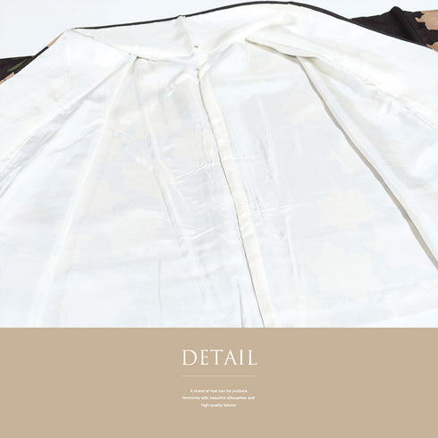 小紋 リサイクル 身丈159.8cm 裄68.4cm 袷 花柄 パープル Mサイズ お洒落 正絹 広衿 Sランク