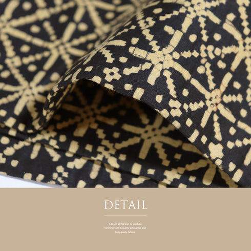 名古屋帯 リサイクル 帯丈365cm 全通 幾何学柄 ネイビー Mサイズ 正絹 Sランク カジュアル お洒落