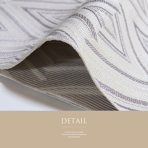 名古屋帯 リサイクル 帯丈393cm 全通 幾何学模様 ホワイト Lサイズ 混合 Sランク カジュアル お洒落