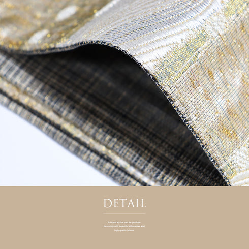 袋帯 リサイクル 帯丈448cm 六通 横段柄 本泥染袋帯 グレー Mサイズ 正絹 新品・未使用品 セミフォーマル お洒落