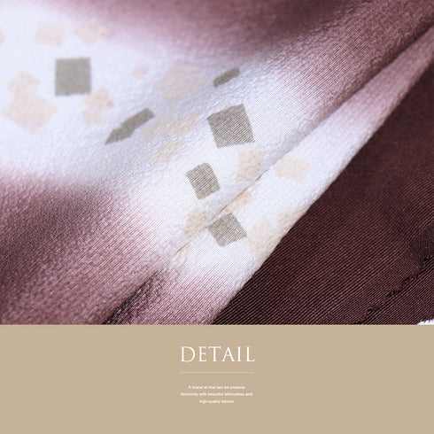 帯揚げ リサイクル お洒落 ちりめん 正絹 ブラウン 斜めぼかし Sランク AG-1216