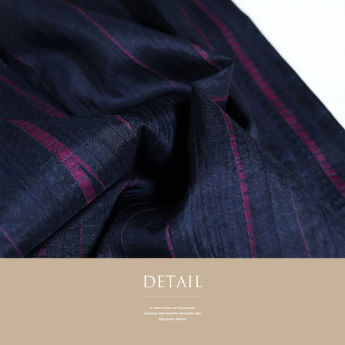 紬 リサイクル 身丈157.2cm 裄64.8cm 袷 筋絞り ネイビー Mサイズ お洒落 カジュアル しつけ糸 正絹 広衿 Sランク