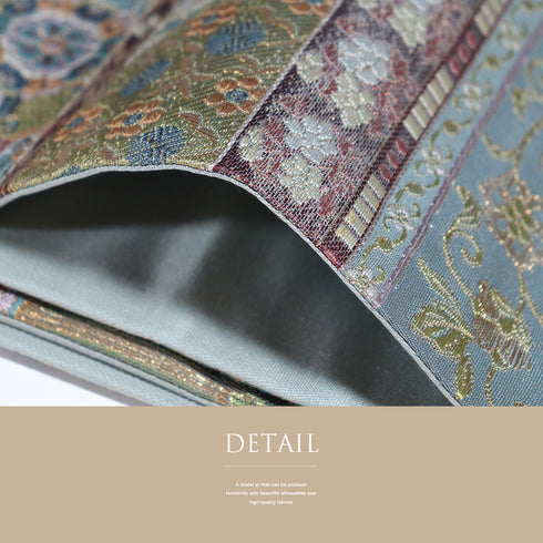 袋帯 リサイクル 帯丈428cm 六通 裂文様 多色 Sサイズ 正絹 Sランク フォーマル お洒落