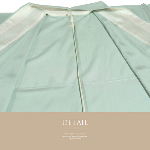 付下げ リサイクル 夏着物 身丈153.2cm 裄65cm 絽 デザイン花柄 グリーン Sサイズ セミフォーマル 一つ紋 正絹 広衿 Aランク