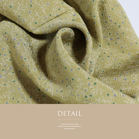 小紋 リサイクル 身丈161.5cm 裄64cm 袷 小花柄 イエロー Lサイズ お洒落 カジュアル 正絹 広衿 Sランク