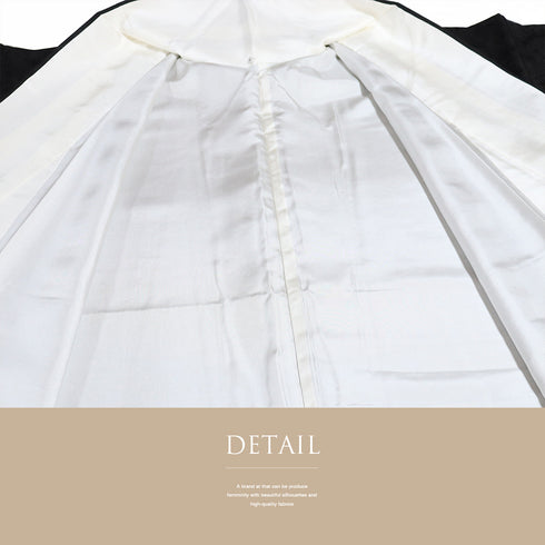 訪問着 リサイクル 身丈160.5cm 裄65.8cm 袷 幾何学柄 地紋 ブラック Lサイズ お洒落 落款 正絹 広衿 Sランク