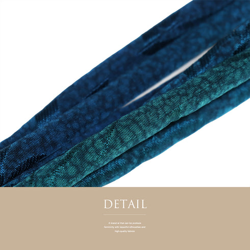 帯締め・帯揚げセット リサイクル 丸くげ 綸子 ブルー 正絹 新品・未使用品 ぼかし柄