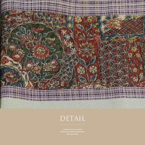 付下げ リサイクル 身丈153.5cm 裄46.5cm 袷 横縞柄 花柄 多色 Sサイズ お洒落 落款 正絹 広衿 Sランク