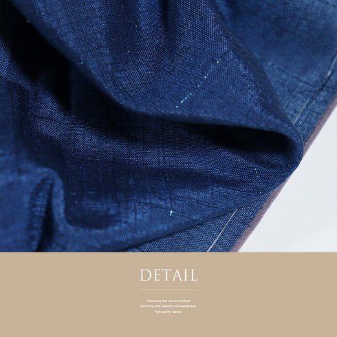 紬 リサイクル 身丈156.5cm 裄63.6cm 袷 縞模様 ラメ グラデーション ブルー Mサイズ お洒落 しつけ糸 正絹 広衿 Sランク