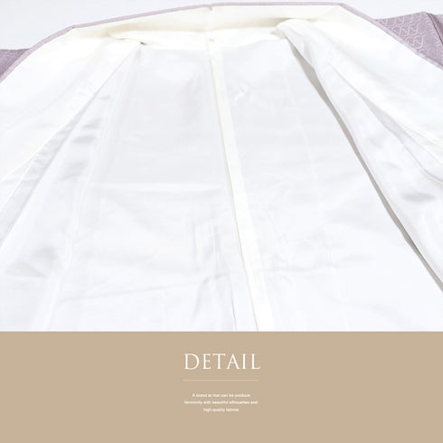 付下げ リサイクル 身丈152.5cm 裄61.6cm 袷 紬 雪輪柄 地紋 じゅらく パールトーン パープル Sサイズ お洒落 正絹 広衿 Sランク