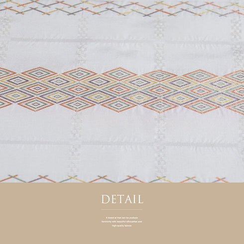 名古屋帯 リサイクル 帯丈353.5cm 六通 横段柄 グレー Sサイズ 正絹 Sランク お洒落 カジュアル