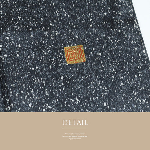 訪問着 リサイクル 身丈157cm 裄69.4cm 袷 たたき総柄地 箔 花柄 ブラック Mサイズ セミフォーマル 正絹 広衿 Sランク