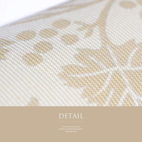 袋帯 リサイクル 帯丈444cm 六通 葡萄柄 西陣織 ベージュ Mサイズ 正絹 新品・未使用品 セミフォーマル お洒落