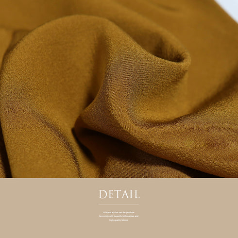 色無地 リサイクル 身丈158.3cm 裄64.4cm 袷 作家物 瑞寶 ブラウン Mサイズ セミフォーマル 一つ紋 しつけ糸 正絹 広衿 地紋なし Sランク