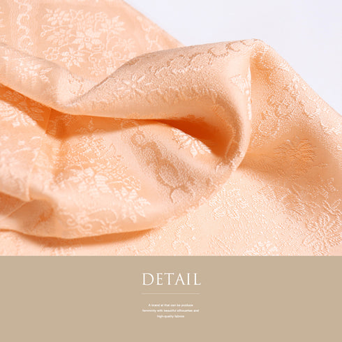 色無地 リサイクル 身丈166.5cm 裄66cm 袷 デザイン菱文様 衿先布付き オレンジ LLサイズ セミフォーマル 正絹 バチ衿 地紋あり Sランク