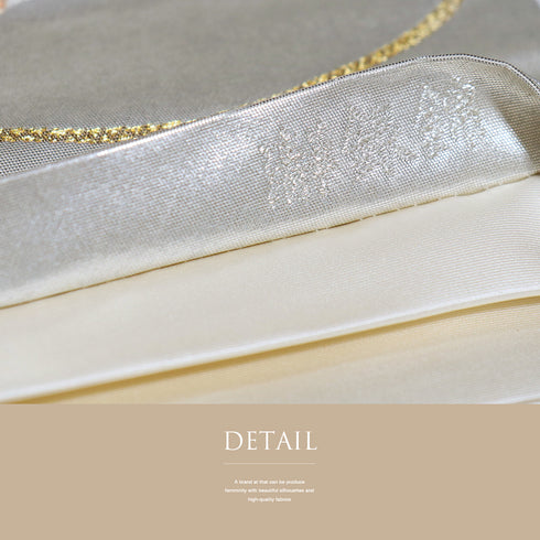 袋帯 リサイクル 帯丈438cm 六通 ポイント柄 長嶋織物 瀞銀錦 桃山の響 シルバー Mサイズ 正絹 Sランク フォーマル