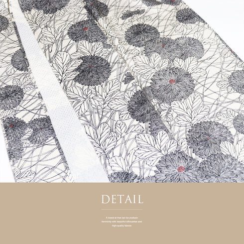 小紋 リサイクル 身丈155.8cm 裄63.2cm 単衣 菊柄 アイボリー Mサイズ お洒落 カジュアル 正絹 バチ衿 Aランク