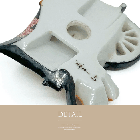 帯留め アンティーク Aランク 陶器 御所車 ET-501