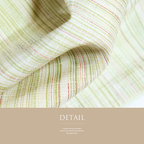 紬 リサイクル 身丈152.5cm 裄64.8cm 袷 縞ぼかし柄 グリーン Sサイズ お洒落 正絹 広衿 Sランク