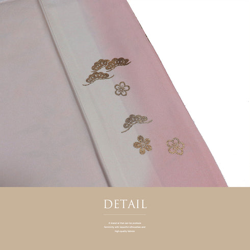 色留袖 リサイクル 身丈160.7cm 裄66cm 袷 金彩 松竹梅柄 南天柄 和田光正 ヒヨクなし ピンク Lサイズ セミフォーマル 落款 一つ紋 しつけ糸 正絹 広衿 Sランク