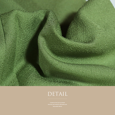 色無地 リサイクル 身丈167.5cm 裄66.8cm 袷 グリーン LLサイズ フォーマル セミフォーマル 一つ紋 正絹 広衿 地紋あり Sランク