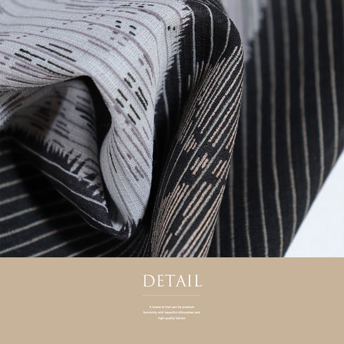 小紋 リサイクル 夏着物 身丈155.5cm 裄66cm 夏物 葉柄 霞に蝶柄 グレー Mサイズ カジュアル ポリエステル 洗える着物 広衿 Aランク