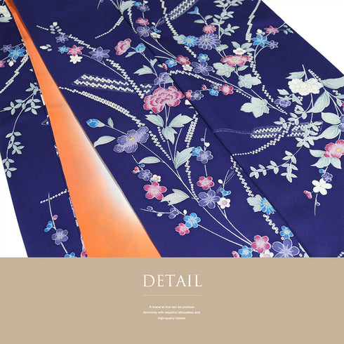 小紋 リサイクル 身丈154cm 裄62.8cm 袷 花柄 扇子柄 パープル Sサイズ お洒落 カジュアル 正絹 広衿 Sランク