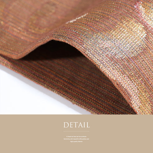 袋帯 リサイクル 帯丈432cm 六通 幾何学柄 ブラウン Sサイズ 正絹 新品・未使用品ランク お洒落