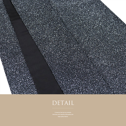 小紋 リサイクル 身丈157.3cm 裄65.2cm 袷 たたき柄 地紋 ブラック Mサイズ お洒落 正絹 広衿 Sランク