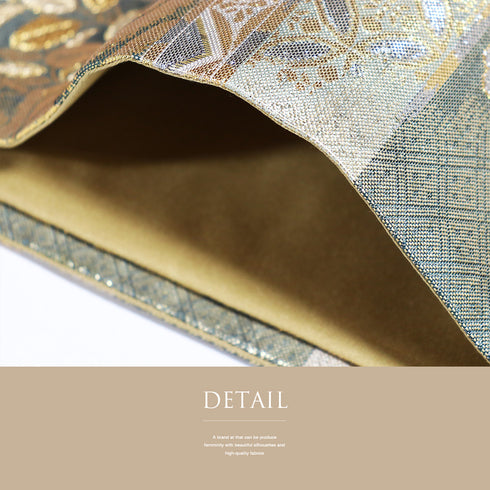 袋帯 リサイクル 帯丈432cm 六通 鳥や椿柄 ゴールド Sサイズ 正絹 新品・未使用品 フォーマル セミフォーマル